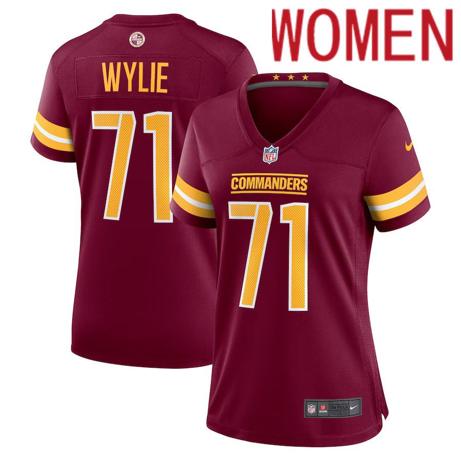 Women Washington Commanders #71 Andrew Wylie Nike Burgundy Game Player NFL Jersey
